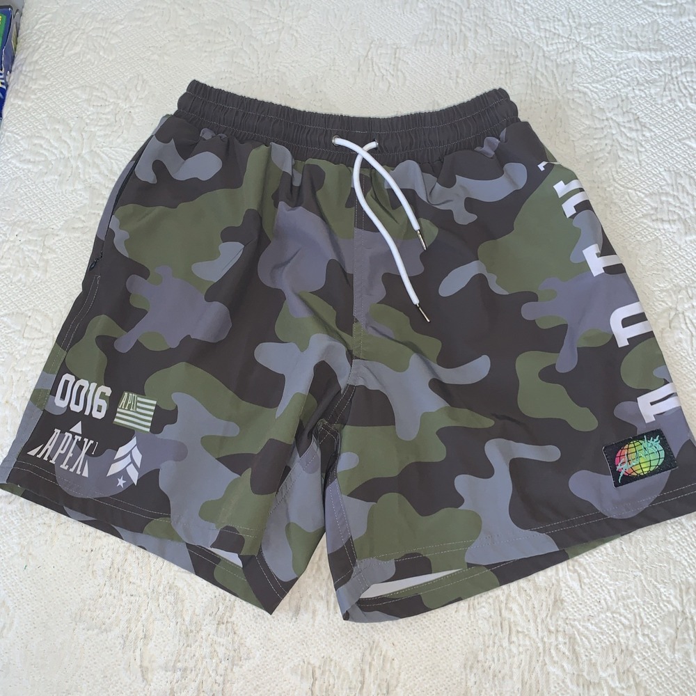 Slunks APEX1 Volleyball‎ Camo Lined Shorts Large  Swim Trunks